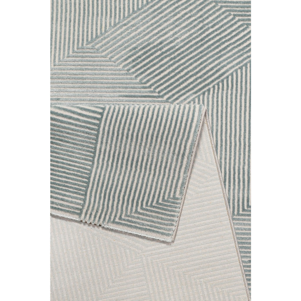 Thumbnail - Esprit Webteppich Velvet Groove, Grau, Türkis, Textil, Uni, rechteckig, 120x170 cm, Textiles Vertrauen - Oeko-Tex®, Hohe...