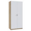 DREHTÜRENSCHRANK in Weiss, Sonoma Eiche  - Weiss/Silberfarben, Design, Holzwerkstoff/Kunststoff (91/197/54cm) - Boxxx