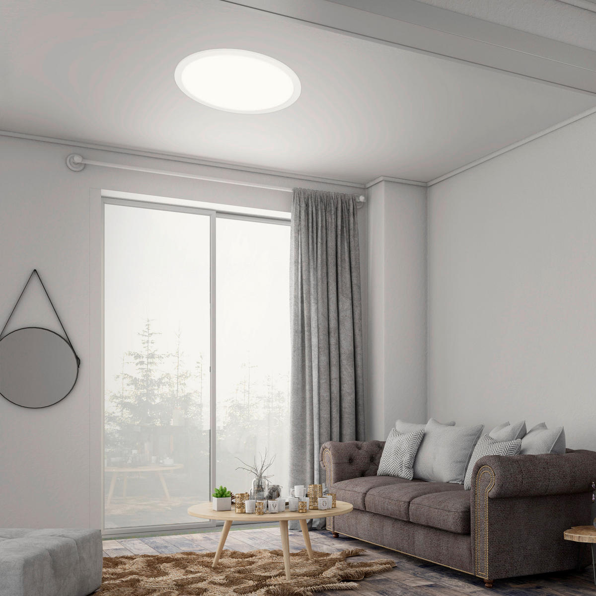 LED PLAFONJERA PIATTO  - bela, Osnovno, metal/plastika (40/6,2cm)