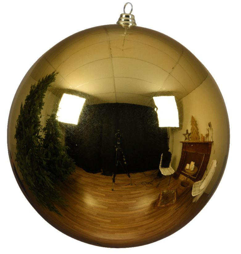 CHRISTBAUMKUGEL 25 cm  - Goldfarben, Basics, Kunststoff (25cm) - X-Mas