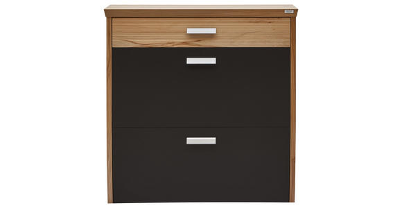 SCHUHSCHRANK 93/95/32 cm - Dunkelbraun/Silberfarben, Design, Holz/Holzwerkstoff (93/95/32cm) - Dieter Knoll