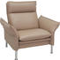 SESSEL in Leder Grau - Chromfarben/Grau, KONVENTIONELL, Leder/Metall (81/74-93/88-120cm) - Erpo SESSEL in Leder Grau - Chromfarben/Grau, KONVENTIONELL, Leder/Metall (81/74-93/88-120cm) - Erpo