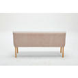 SITZBANK 157/88/63 cm Webstoff, Mikrofaser Taupe, Hellbraun Eiche vollmassiv  - Taupe/Hellbraun, Design, Holz/Textil (157/88/63cm) - Linea Natura