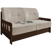 SCHLAFSOFA in Textil Nussbaumfarben, Beige  - Beige/Nussbaumfarben, Modern, Holz/Textil (154/88/90cm) - Livetastic