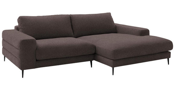 ECKSOFA  in Flachgewebe Hellbraun  253/177 cm  - Hellbraun/Schwarz, Design, Textil/Metall (253/177cm) - Dieter Knoll