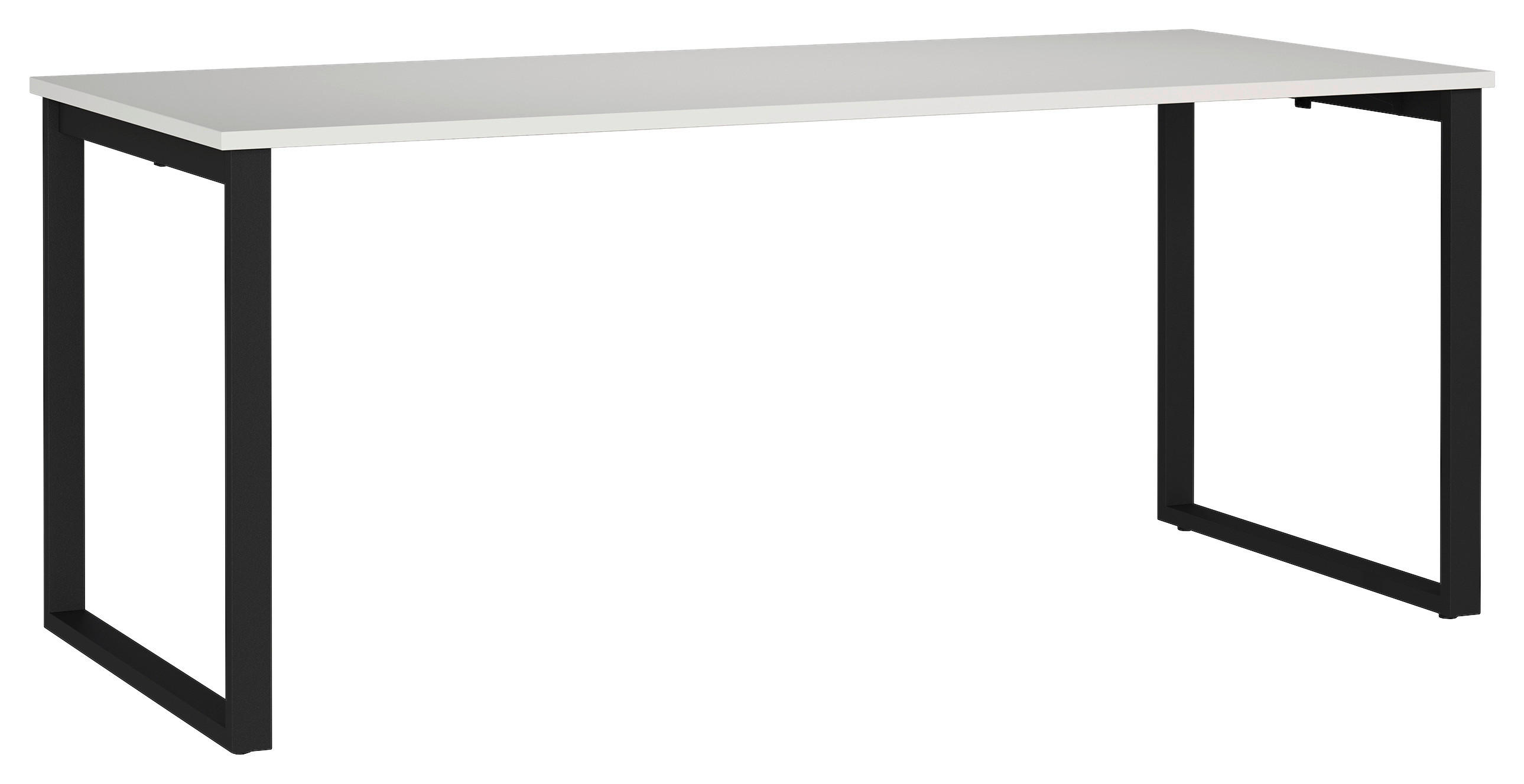 SCHREIBTISCH 180/80/75 cm Schwarz, Hellgrau in verschiedenen Holz-Dekoren erhältlich, justierbare Füße  - Hellgrau/Schwarz, MODERN, Holzwerkstoff/Metall (180/80/75cm) - Novel