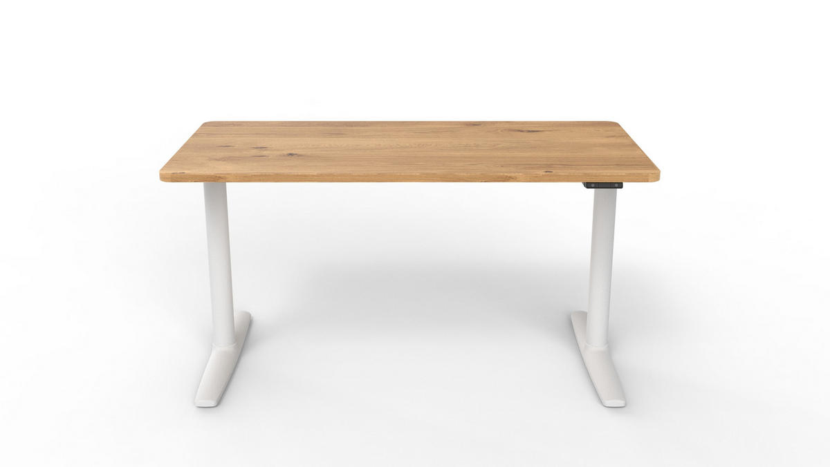 ÍRÓASZTAL  - tölgyfa színű/fehér, Konventionell, műanyag/faalapú anyag (140/70/71-116cm) - Xora