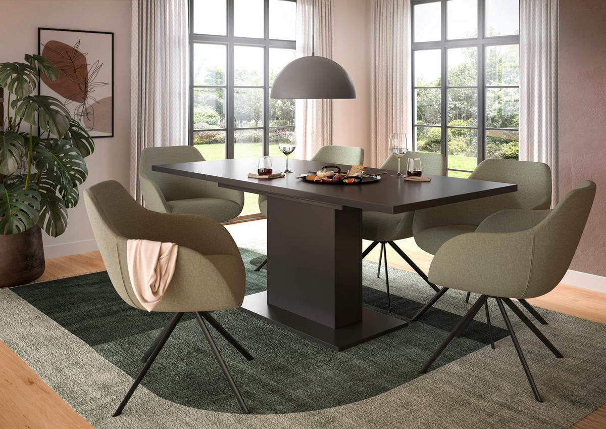 AUSZIEHTISCH Grau rechteckig  ausziehbar  - Grau, KONVENTIONELL, Holzwerkstoff (150-190/76/90cm)
