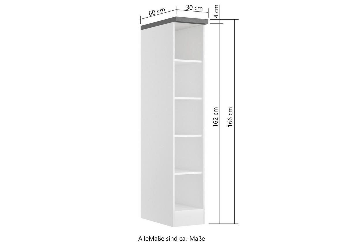REGAL Grau, Weiß  - Weiß/Grau, LIFESTYLE, Holzwerkstoff (30/166/60cm) - Held
