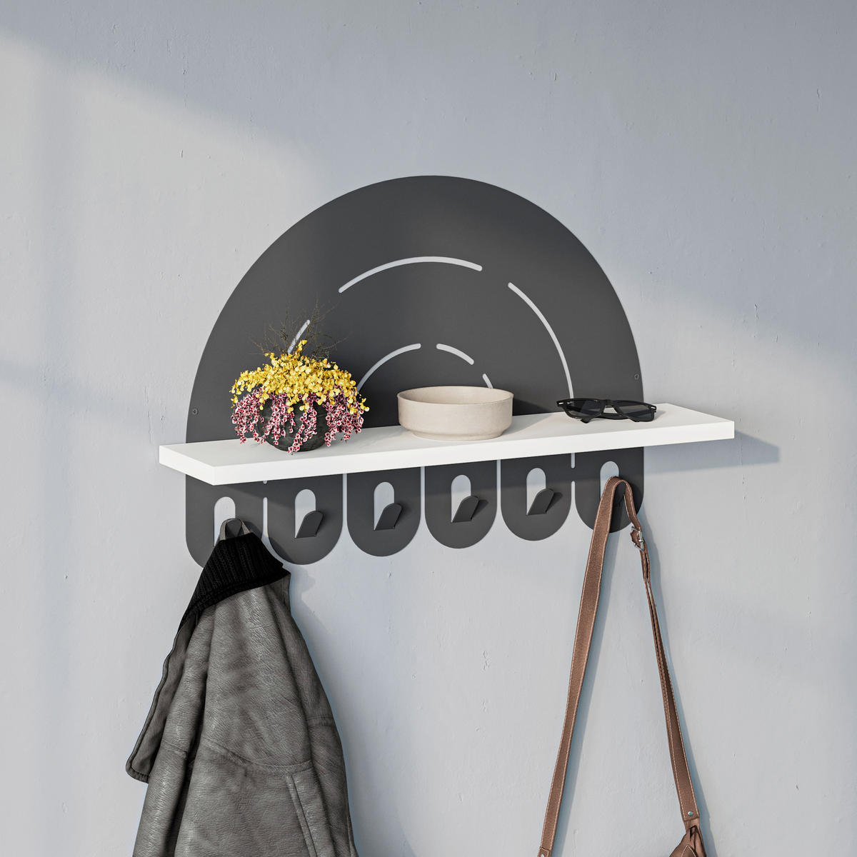 WANDGARDEROBE  in Weiß  - Weiß, Design, Holzwerkstoff/Metall (60/40/14cm) - Livetastic