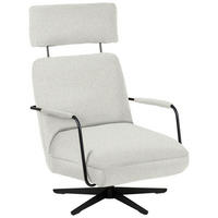 SESSEL in Flachgewebe, Bouclé Weiss  - Weiss/Schwarz, Design, Textil/Metall (71/103/91cm) - Koinor