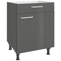 KOCHFELDUMBAUSCHRANK 60/87/56 cm  in Schieferfarben  - Schieferfarben/Edelstahlfarben, MODERN, Holzwerkstoff/Metall (60/87/56cm) - Nobilia