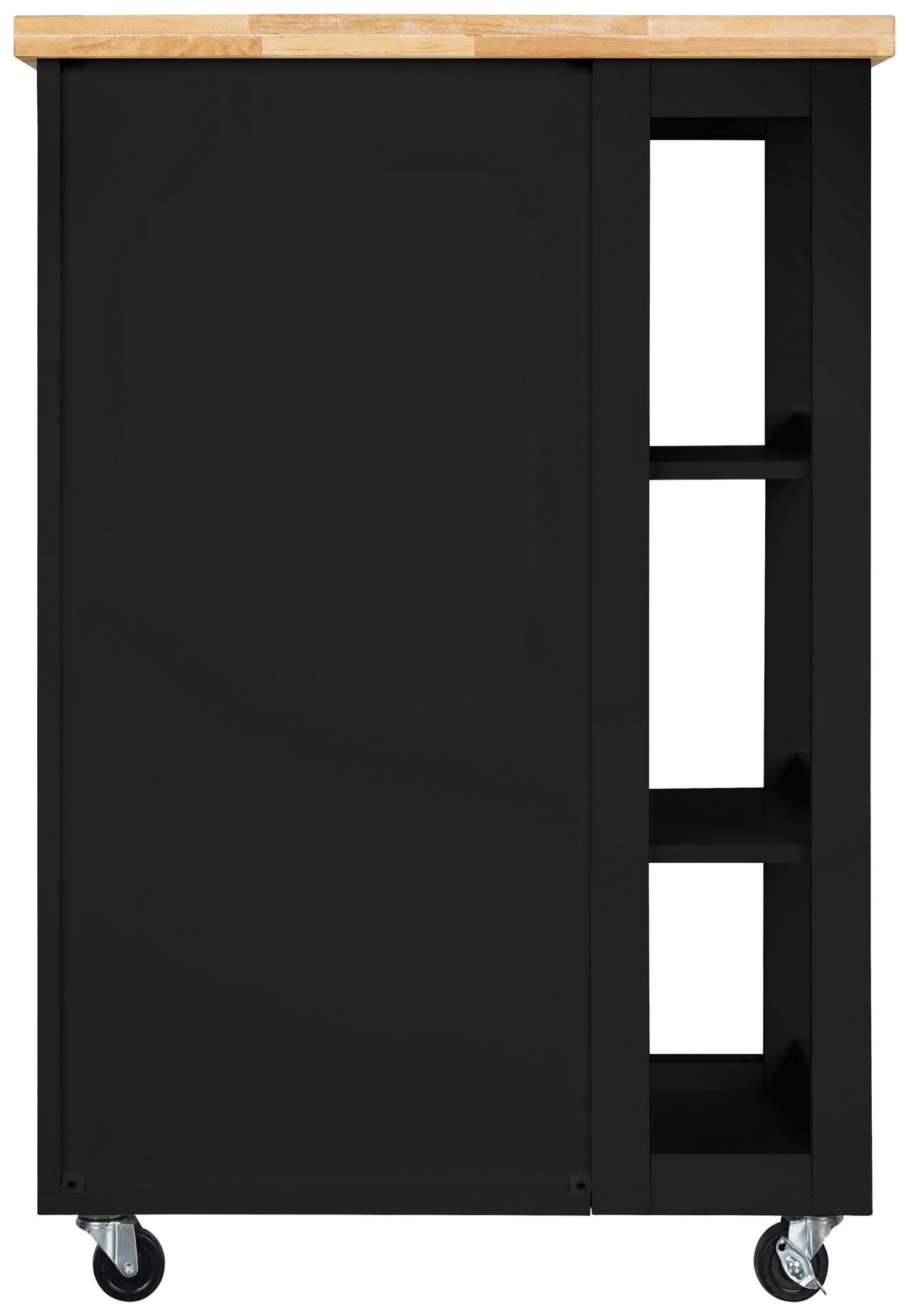 KÜCHENINSEL   in Naturfarben, Schwarz  - Messingfarben/Schwarz, Basics, Glas/Holz (60/90/40cm) - MID.YOU