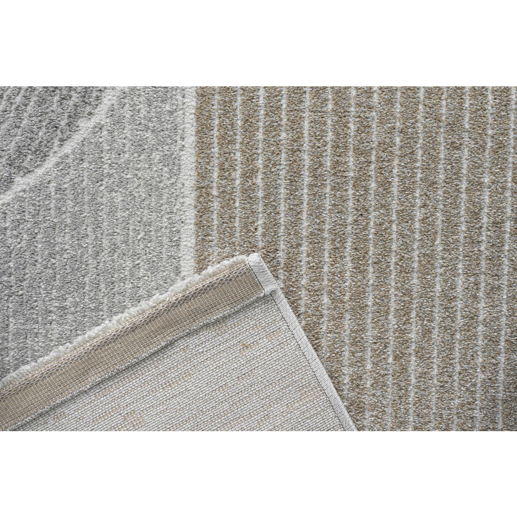 Thumbnail - Novel Webteppich Valencia, Grau, Gold, Hellgrau, Textil, Abstraktes, rechteckig, 133x195 cm, Oeko-Tex® Standard 100, für...