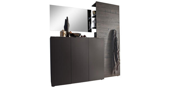 GARDEROBE 3-teilig  in 175/190/39 cm  - Wengefarben/Anthrazit, Design, Holzwerkstoff (175/190/39cm) - Carryhome
