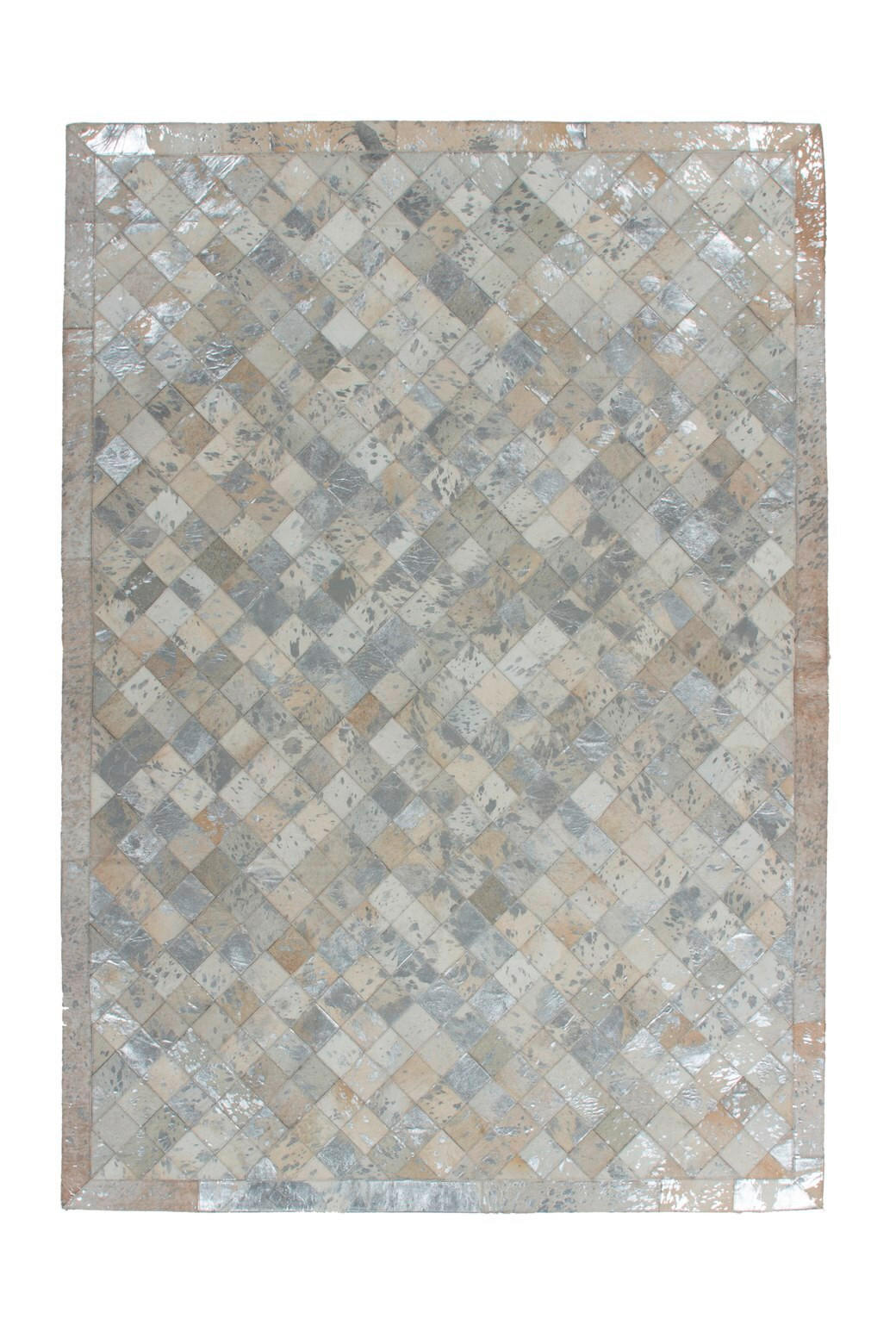 FLACHWEBETEPPICH 120/170 cm Lavish 210 Grau / Silber Silberfarben, Grau  - Silberfarben/Grau, Basics, Leder/Textil (120/170cm) - Novel
