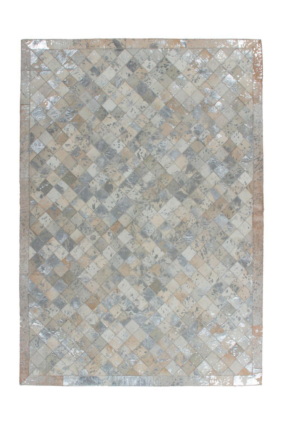 FLACHWEBETEPPICH 160/230 cm Lavish 210 Grau / Silber Grau, Silberfarben  - Silberfarben/Grau, Basics, Leder/Textil (160/230cm) - Novel