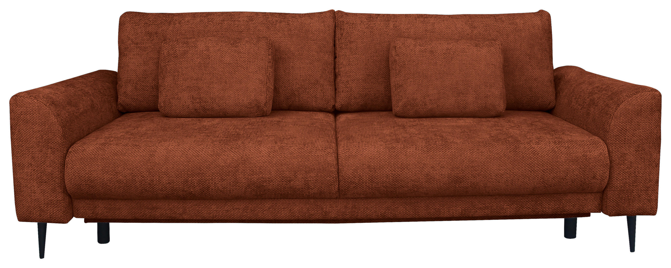 SCHLAFSOFA Chenille Terracotta  - Terracotta/Schwarz, KONVENTIONELL, Textil/Metall (235/90/104cm) - Carryhome