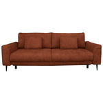 SCHLAFSOFA Chenille Terracotta  - Terracotta/Schwarz, KONVENTIONELL, Textil/Metall (235/90/104cm) - Carryhome