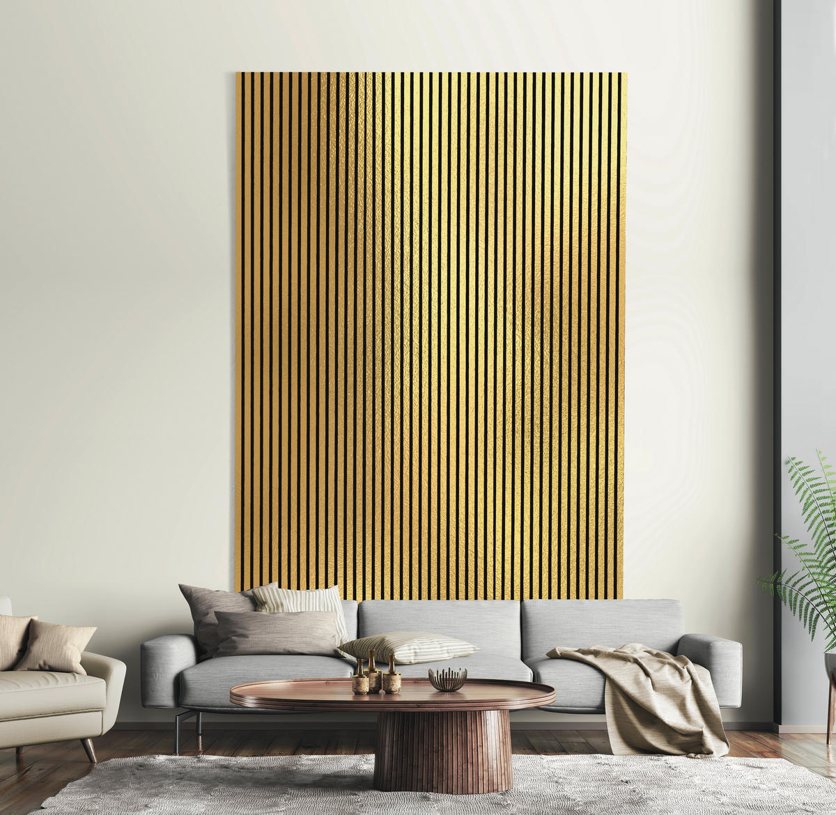 AKUSTIKPANEEL Gold foliert 57.25/2/240 cm  - Goldfarben, KONVENTIONELL, Holzwerkstoff/Textil (57.25/2/240cm)