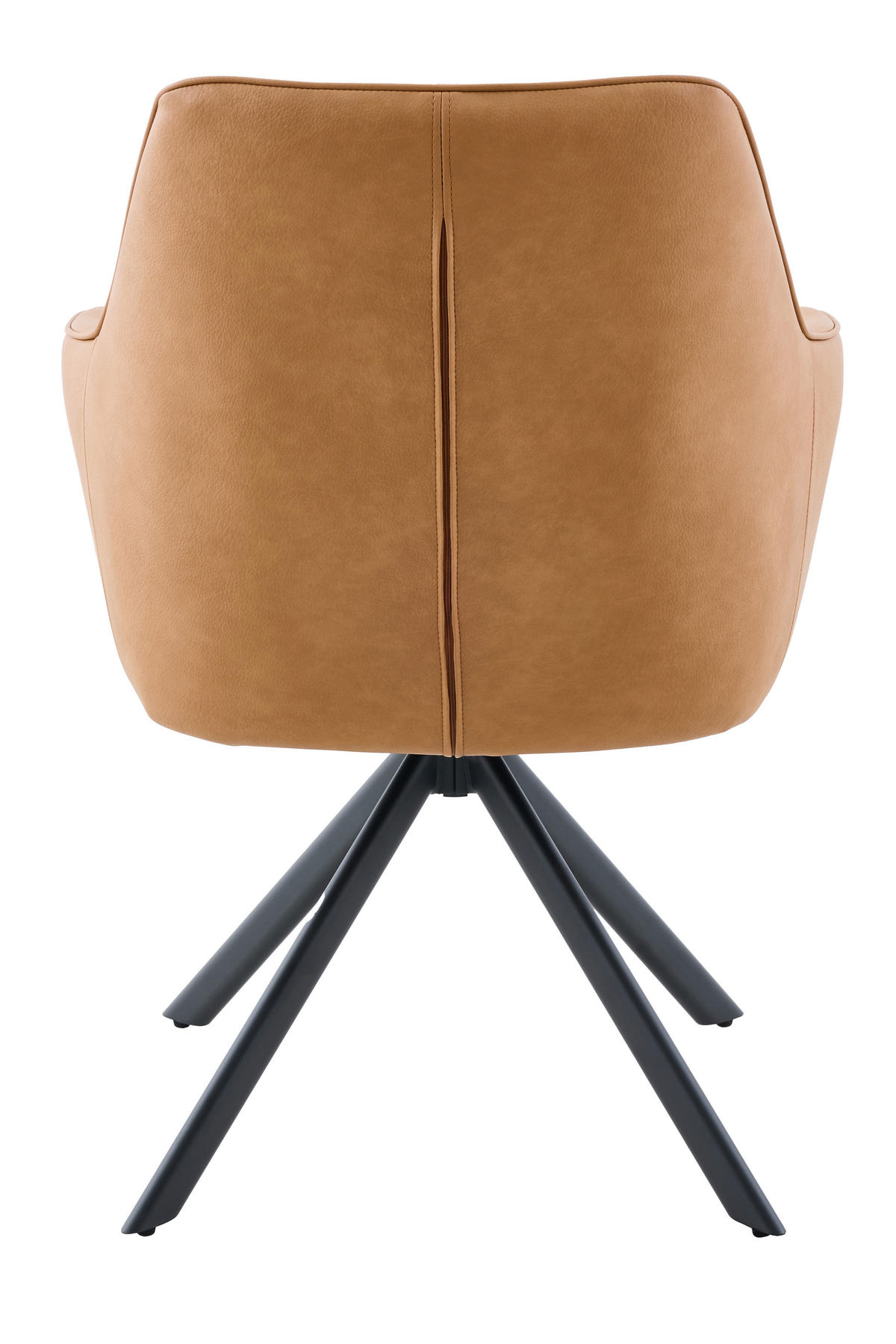 ARMLEHNSTUHL-SET 2 Stück  in Stahl Lederlook  - Cognac/Schwarz, MODERN, Textil/Metall (62/92/68cm) - MID.YOU