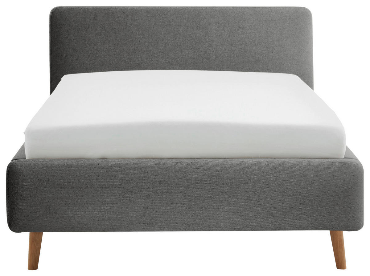 POLSTERBETT 140/200 cm  in Anthrazit  - Eichefarben/Anthrazit, Design, Holz/Textil (140/200cm) - Xora