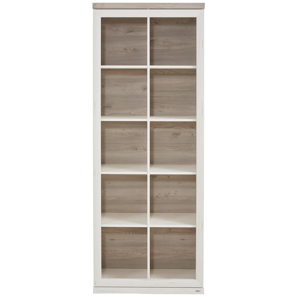 Thumbnail - Hom`in Regal, Grau, Weiß, Holzwerkstoff, 8 Fächer, 80x209x43 cm, Typenauswahl, Beimöbel erhältlich, stehend, Wohnzimmer,...