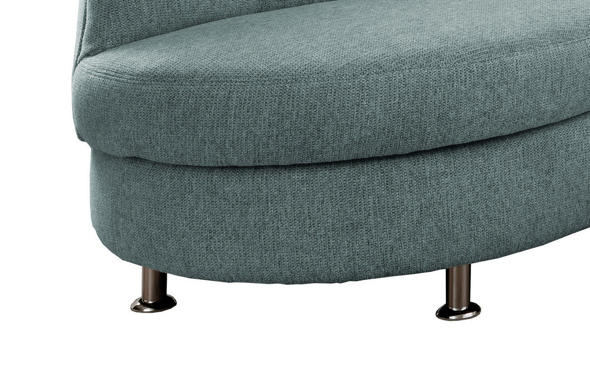 ECKSOFA in Chenille Blau  - Chromfarben/Blau, Modern, Textil/Metall (236/275cm) - Livetastic