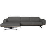 ECKSOFA in Struktur Dunkelgrau  - Eichefarben/Dunkelgrau, Design, Holz/Textil (163/305cm) - Novel