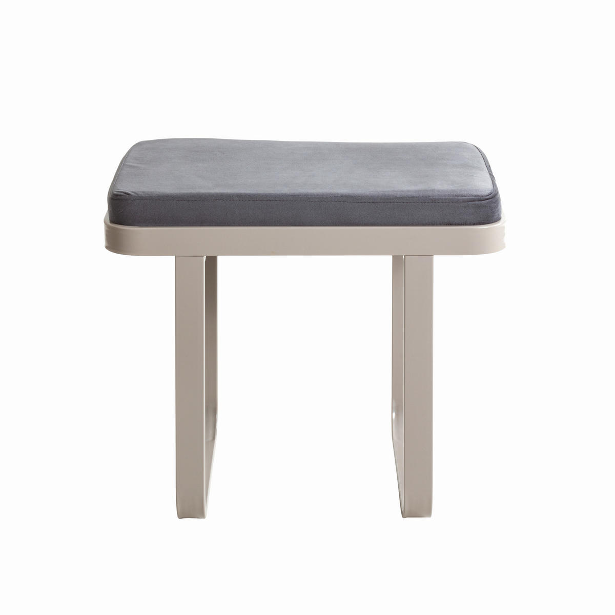 HOCKER Samt Anthrazit, Kaschmir  - Kaschmir/Anthrazit, KONVENTIONELL, Textil/Metall (56/48/36cm)