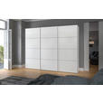SCHWEBETÜRENSCHRANK  in Weiß  - Edelstahlfarben/Weiß, Design, Holzwerkstoff (303/236/65cm) - Carryhome