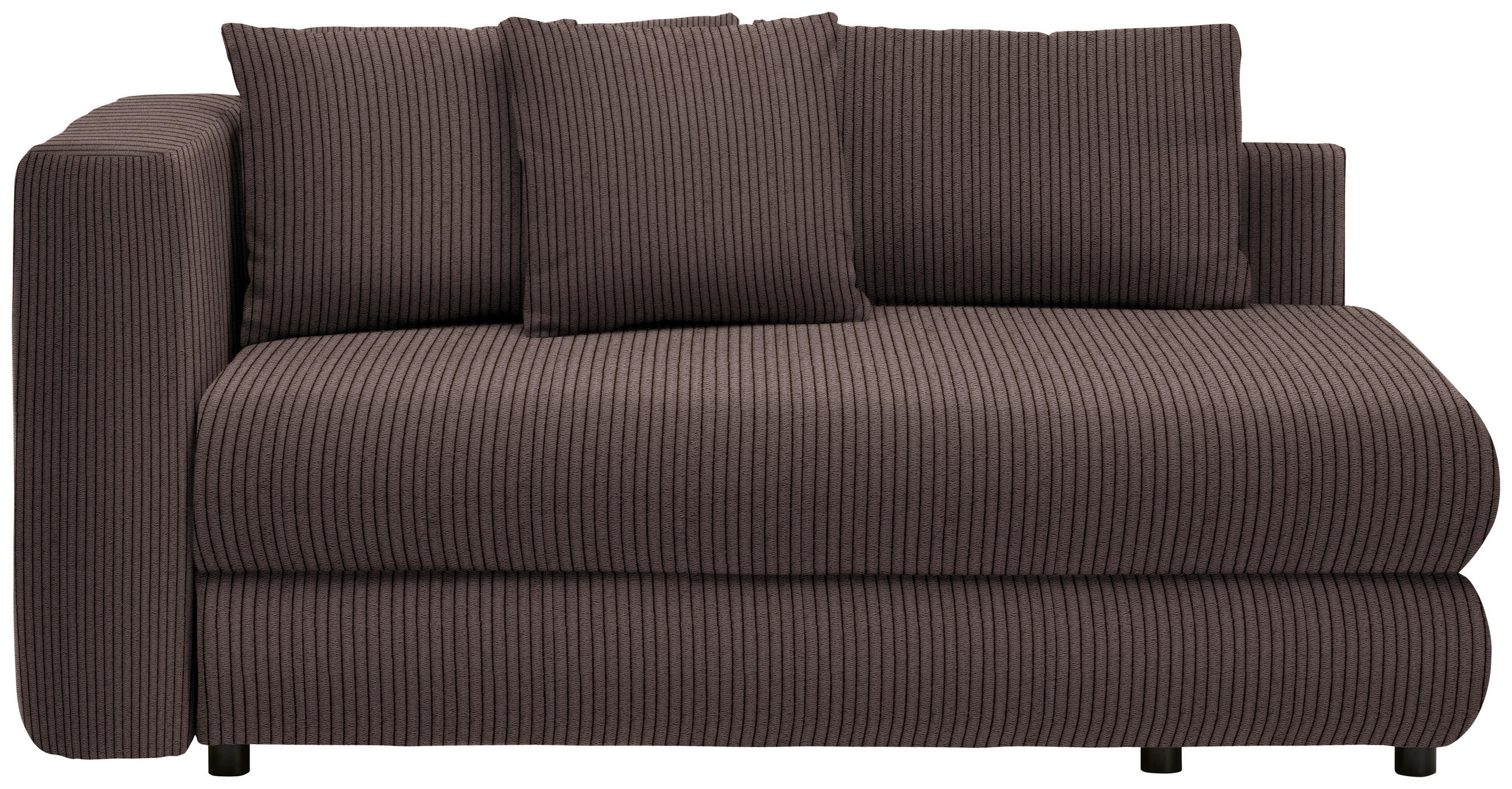 RÉCAMIERE in Cord Braun  - Schwarz/Braun, Design, Kunststoff/Textil (171/71-88/93cm) - Cantus
