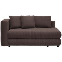RÉCAMIERE in Cord Braun  - Schwarz/Braun, Design, Kunststoff/Textil (171/71-88/93cm) - Cantus