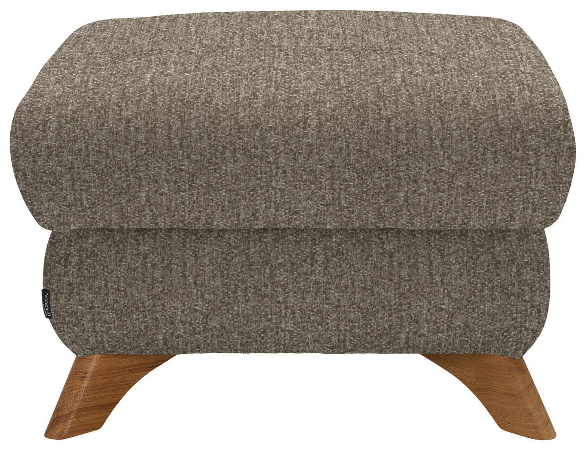 HOCKER in Textil Greige  - Greige/Eichefarben, MODERN, Holz/Textil (65/47/65cm) - Valnatura