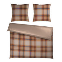 WENDEBETTWÄSCHE 3-teilig Satin 200/200 cm  - Braun/Grau, Textil (200/200cm) - Novel