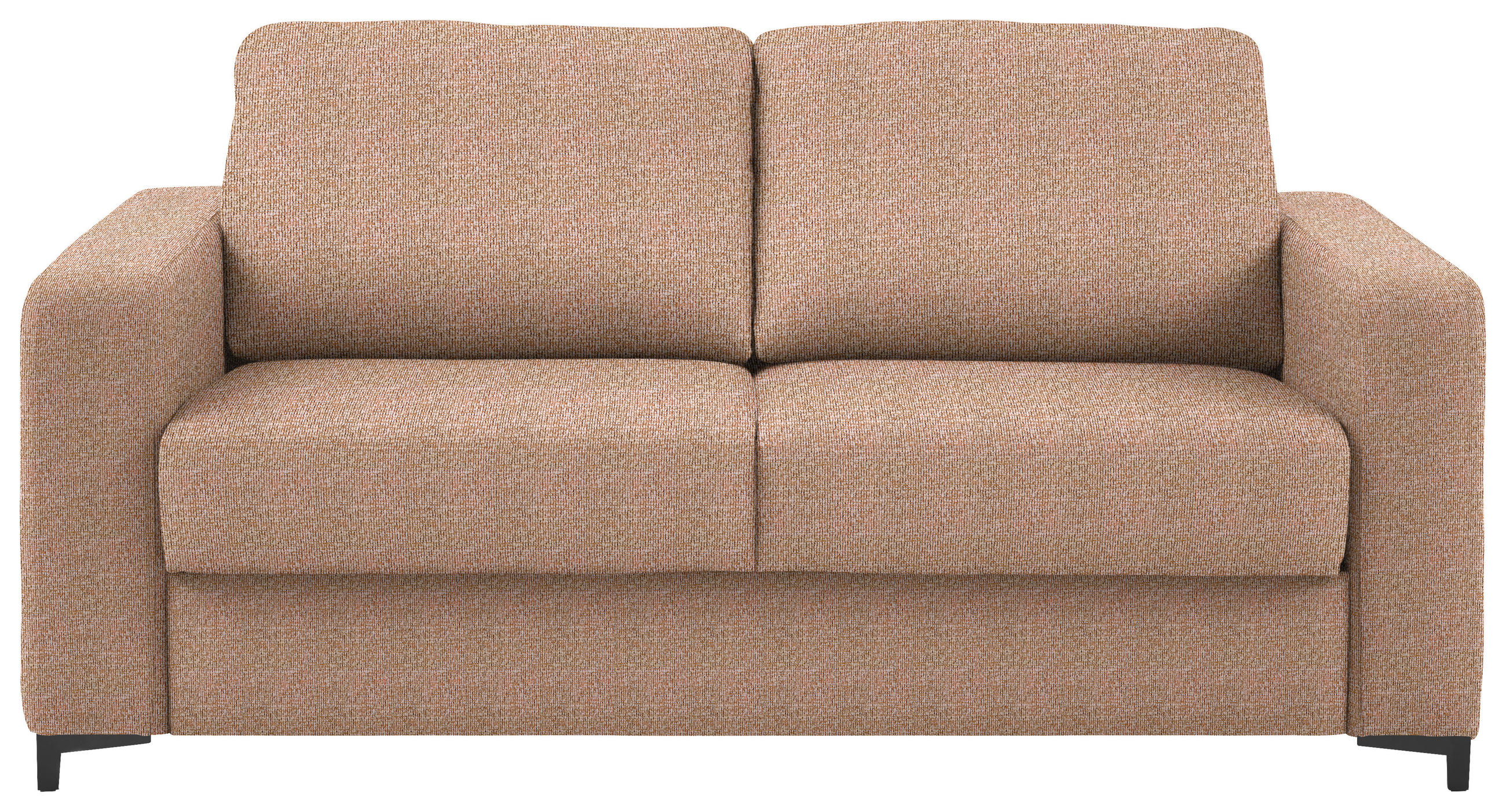 SCHLAFSOFA Webstoff Aprikose  - Aprikose/Schwarz, KONVENTIONELL, Textil/Metall (196/87/103cm) - Dieter Knoll