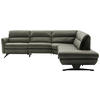 ECKSOFA in Echtleder Grau  286/258 cm  - Schwarz/Grau, Design, Leder/Metall (286/258cm) - Schöner Wohnen