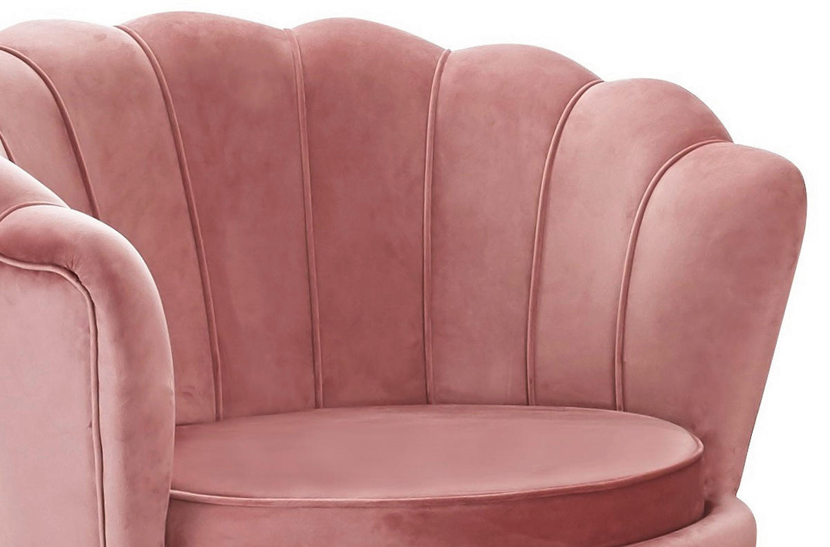 SESSEL in Samt Rosa  - Goldfarben/Rosa, MODERN, Textil/Metall (76/78/76cm) - Livetastic