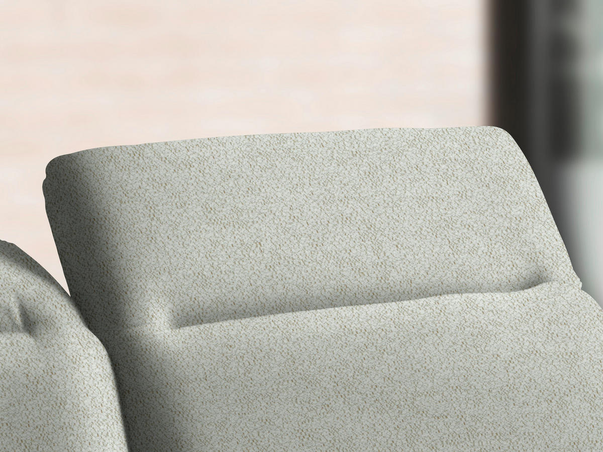 ECKSOFA in Webstoff Creme  - Creme/Schwarz, Design, Textil/Metall (289/180cm) - Stylife