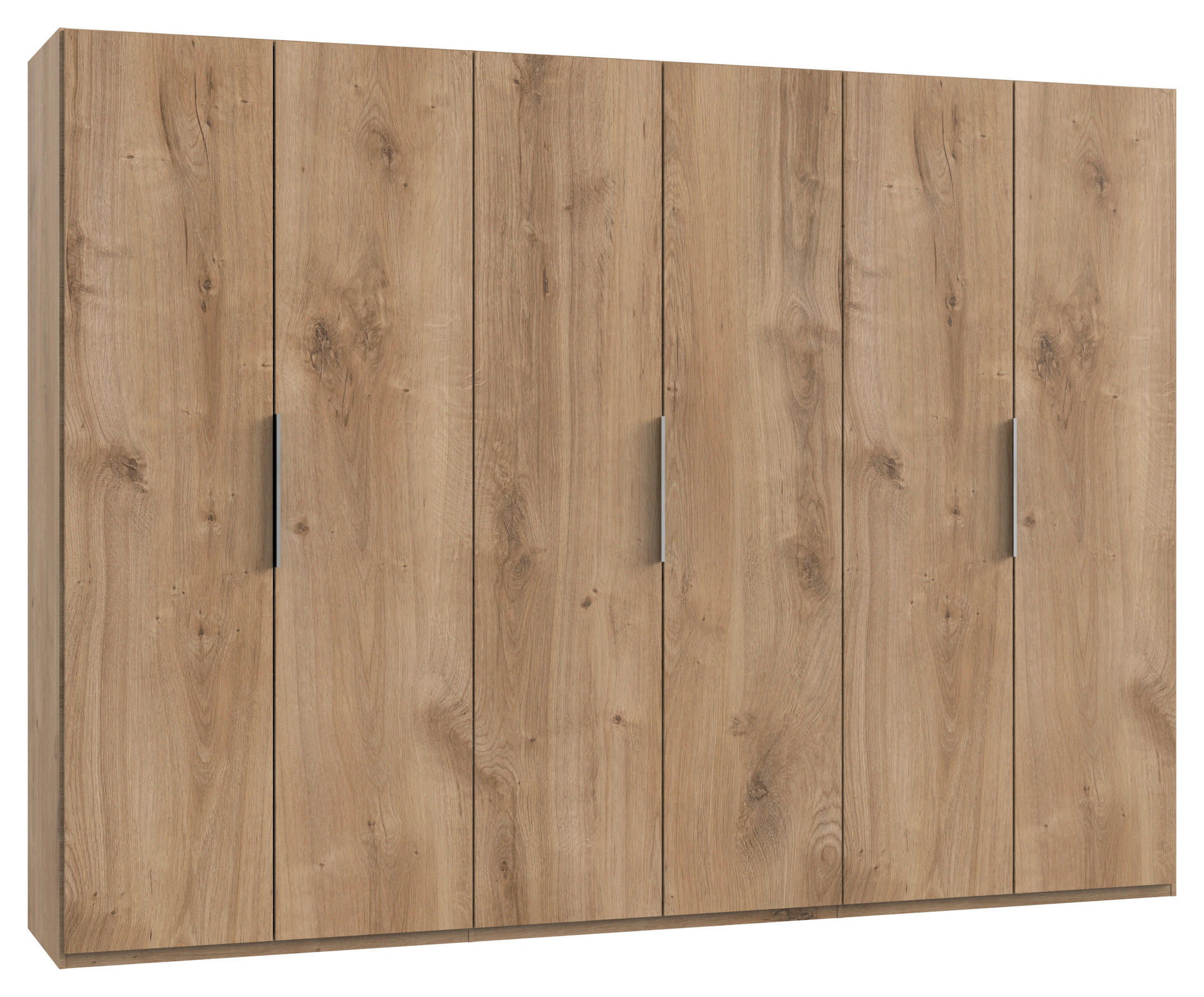 Dulap Cu Uși Rotative, 300/216/58 cm, culoare lemn stejar - culoare lemn stejar/culoare crom, Modern, material pe bază de lemn (300/216/58cm) - MID.YOU
