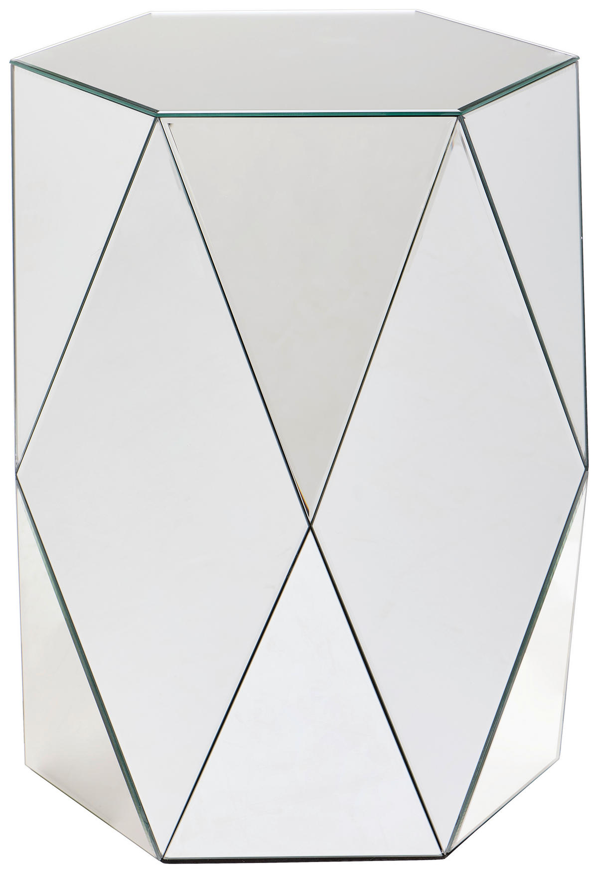 BEISTELLTISCH Klar sechseckig  - Klar, Design, Glas/Holzwerkstoff (45,5/61/45.5cm) - MID.YOU