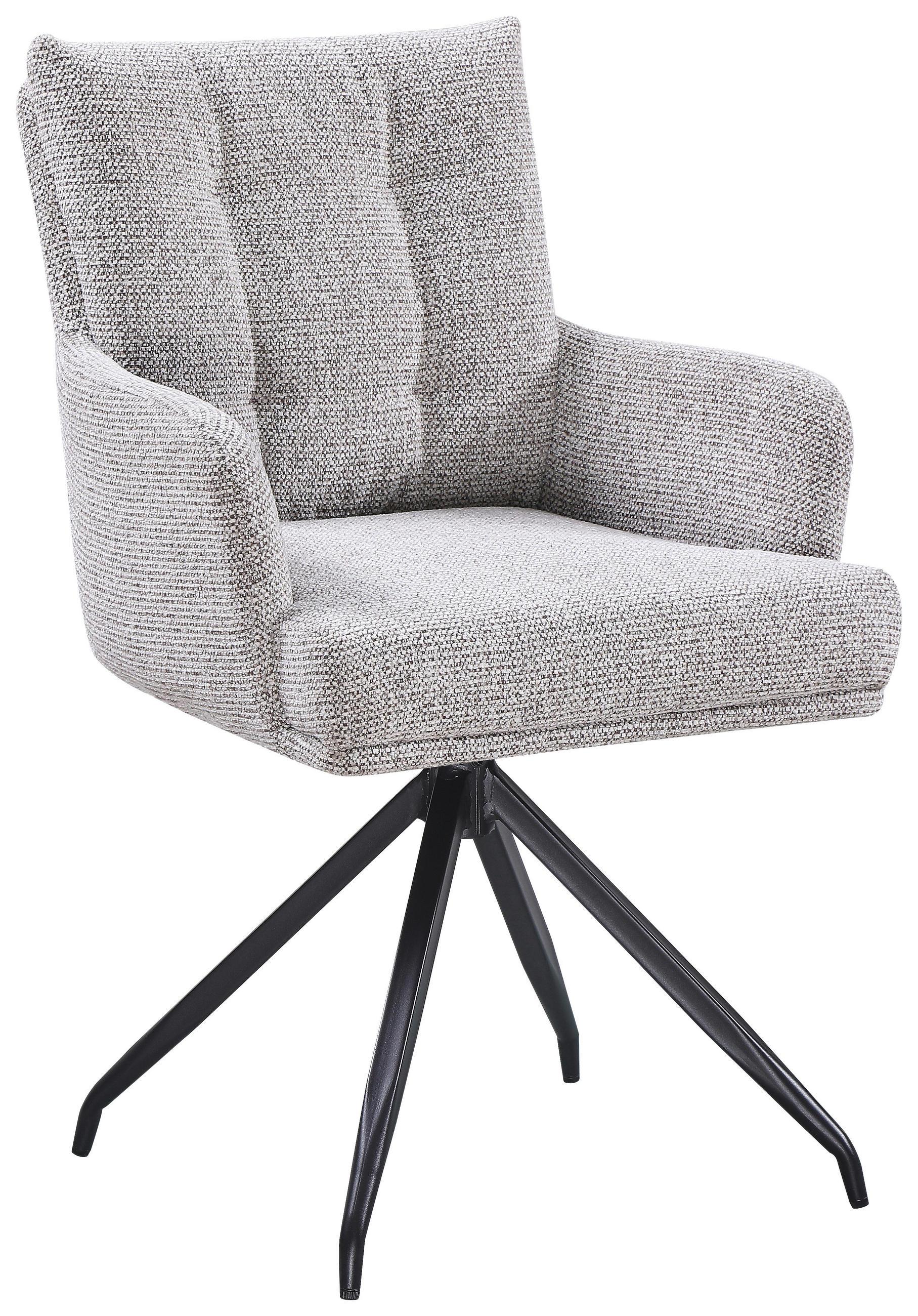 ARMLEHNSTUHL  Sitzfläche 360° drehbar Webstoff  Braun, Schwarz  - Schwarz/Braun, MODERN, Textil/Metall (58/88/64cm) - Livetastic