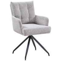 ARMLEHNSTUHL  Sitzfläche 360° drehbar Webstoff  Braun, Schwarz  - Schwarz/Braun, MODERN, Textil/Metall (58/88/64cm) - Livetastic