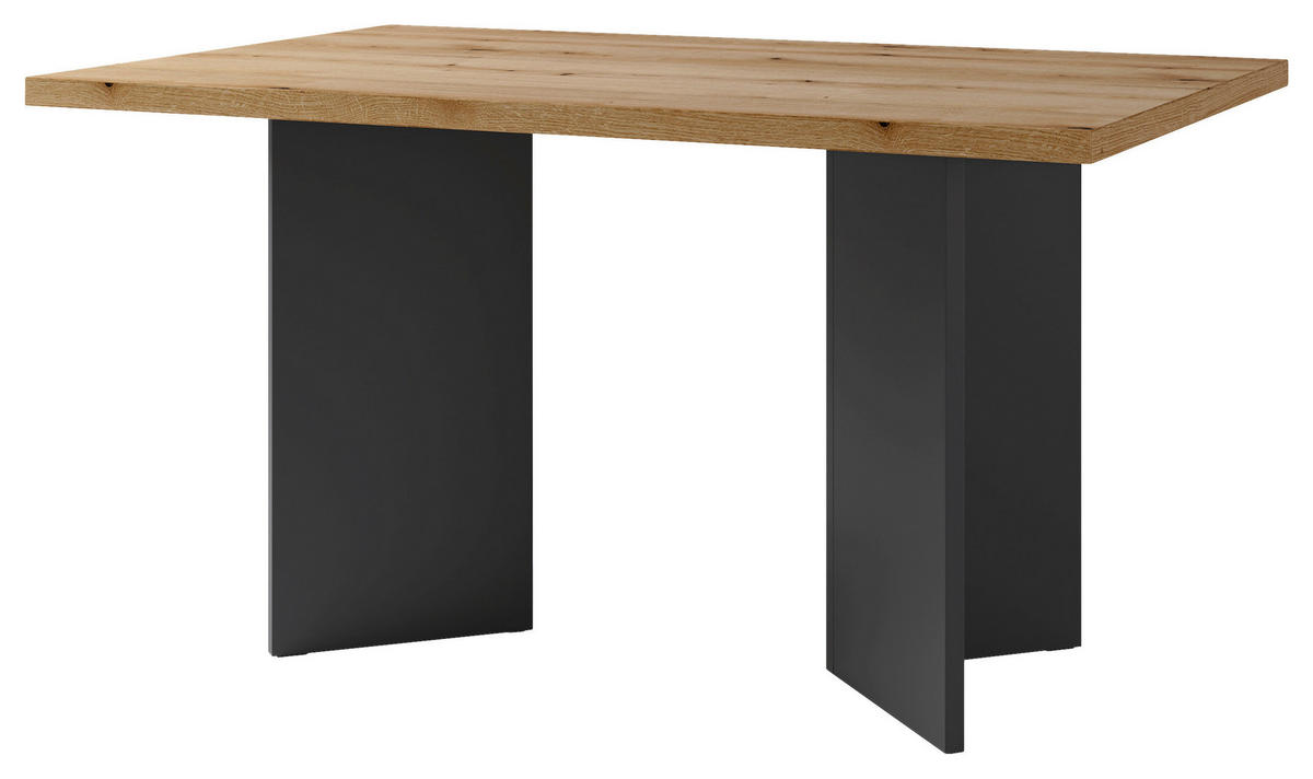 ESSTISCH rechteckig Anthrazit, Eichefarben  - Eichefarben/Anthrazit, MODERN, Holzwerkstoff (138/90/75,5cm) - MID.YOU