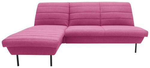 ECKSOFA in Webstoff Rosa  - Schwarz/Rosa, Design, Textil/Metall (168/214cm) - LOOKS by W.Joop