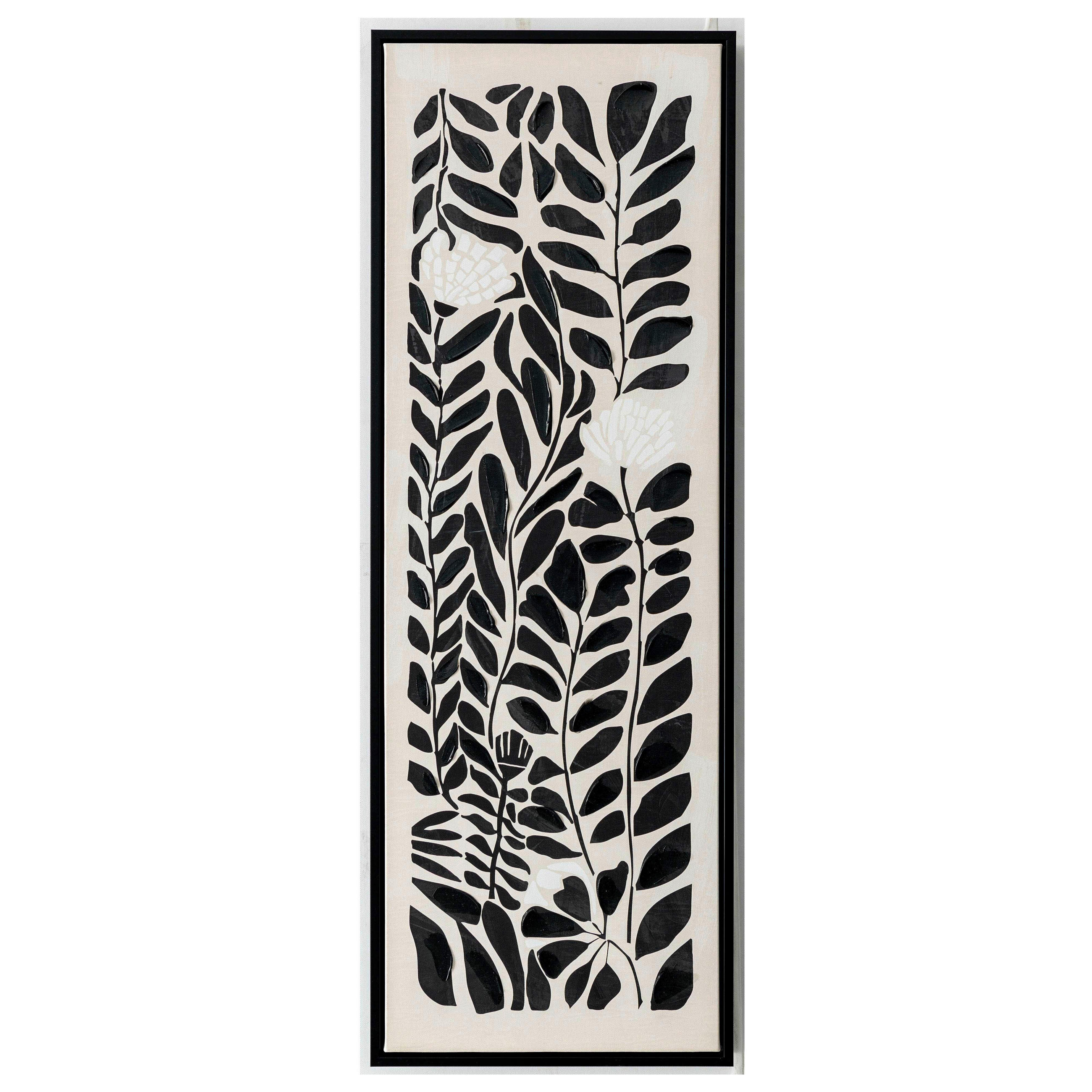 BILD Blätter 30/90 cm  - Beige/Schwarz, LIFESTYLE, Holz/Kunststoff (30/90cm) - Monee