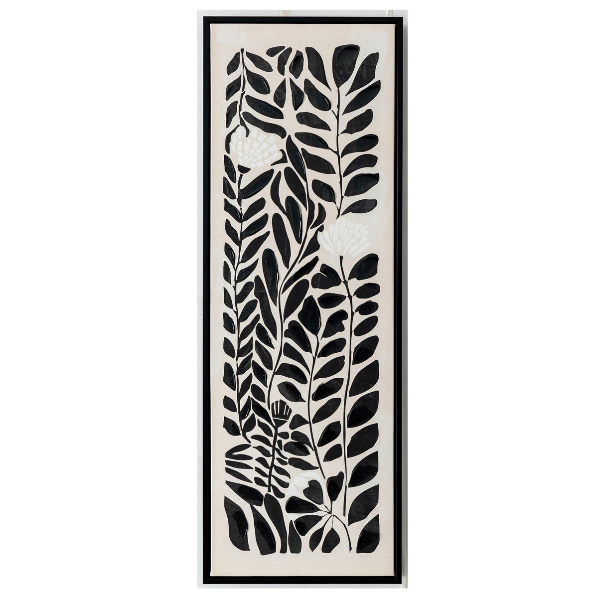 BILD Blätter 30/90 cm  - Beige/Schwarz, LIFESTYLE, Holz/Kunststoff (30/90cm) - Monee