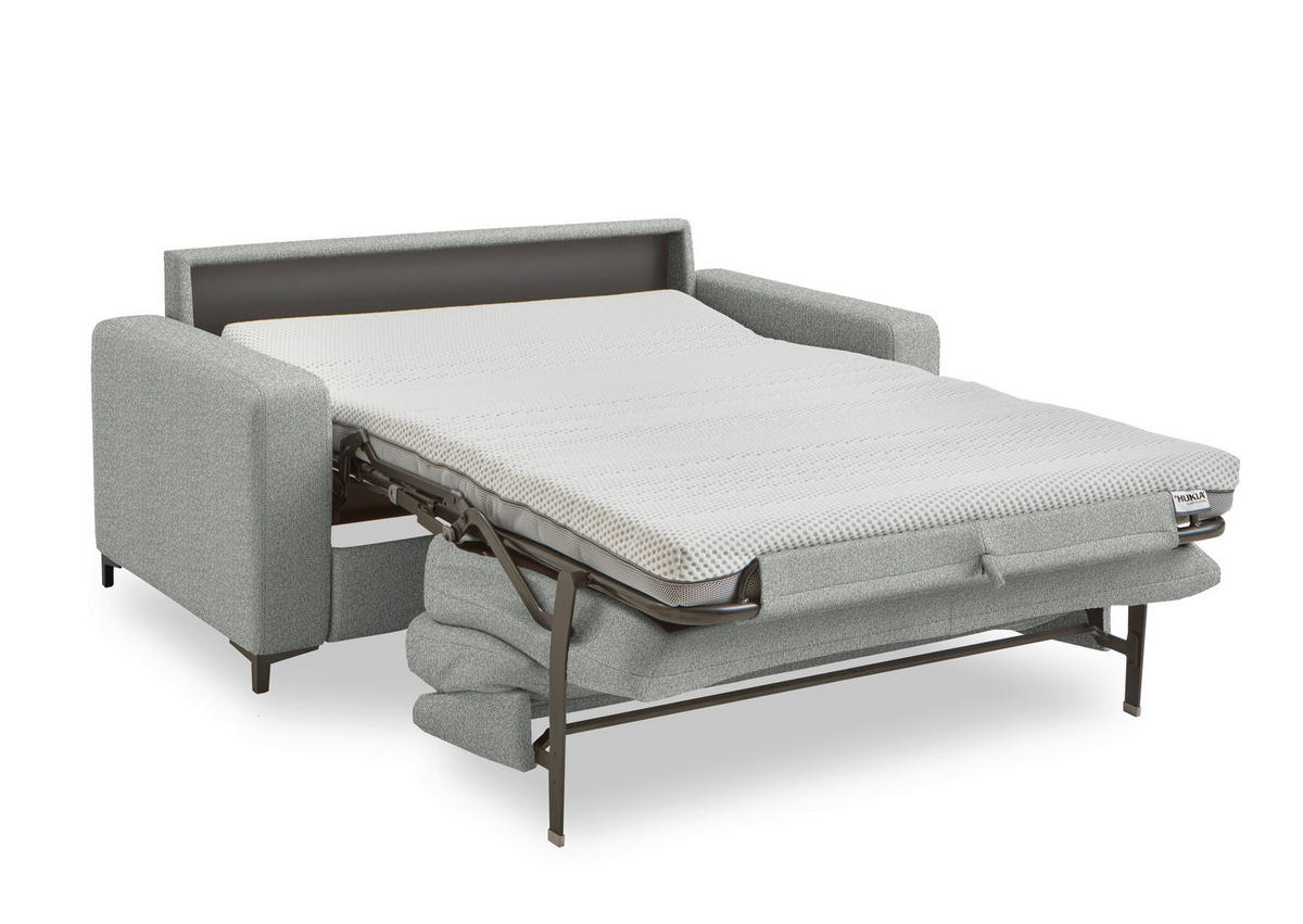 SCHLAFSOFA Webstoff Naturfarben Fussart wählbar, Stoffauswahl, Schlafen auf Sitzhöhe, Rückenfutter, Armteil links, Armteil rechts  - Schwarz/Naturfarben, Konventionell, Textil/Metall (196/87/103cm) - Dieter Knoll