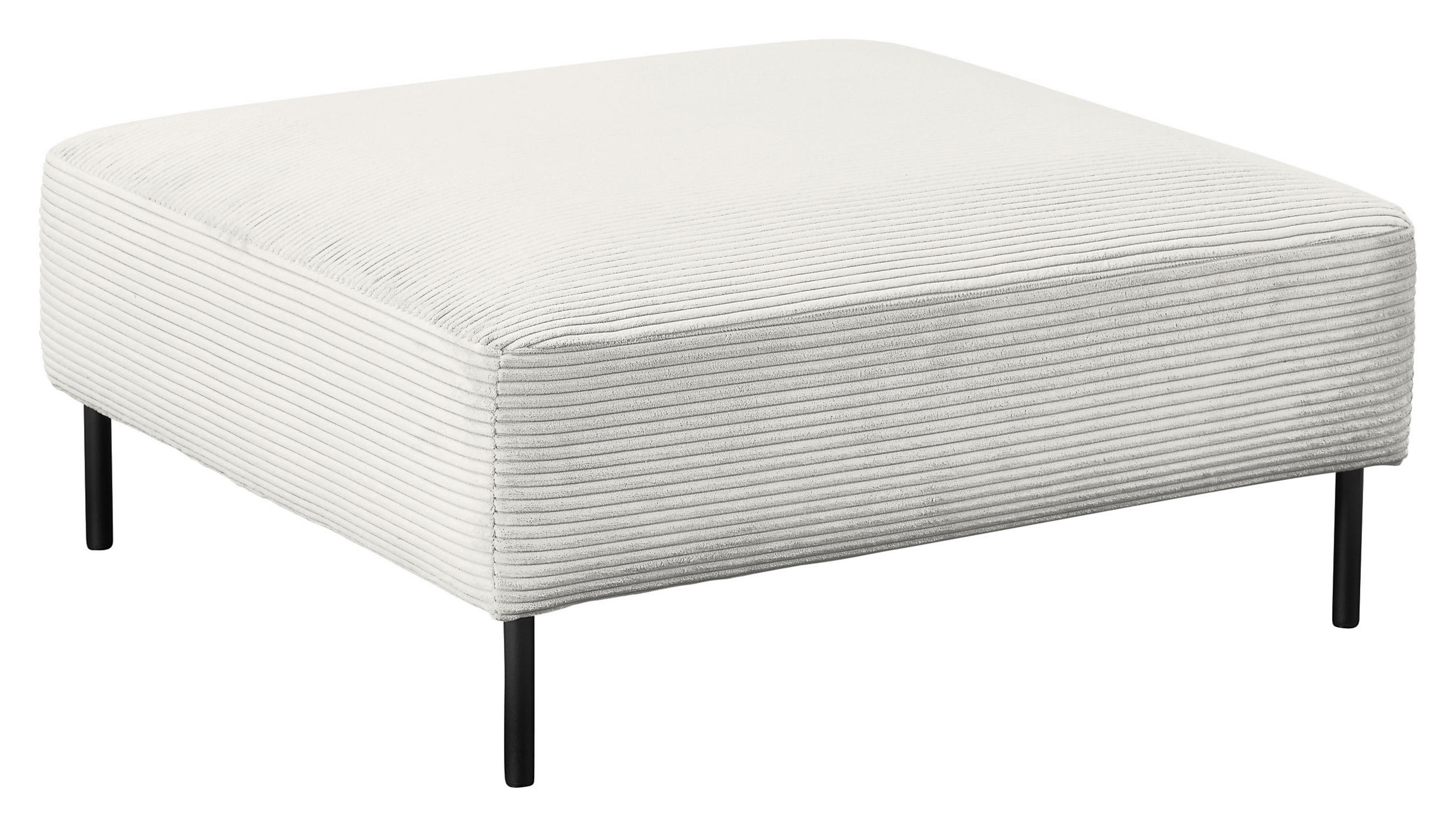 HOCKER in Textil Weiss  - Weiss/Schwarz, Design, Textil/Metall (100/41/100cm) - Johann Jakob