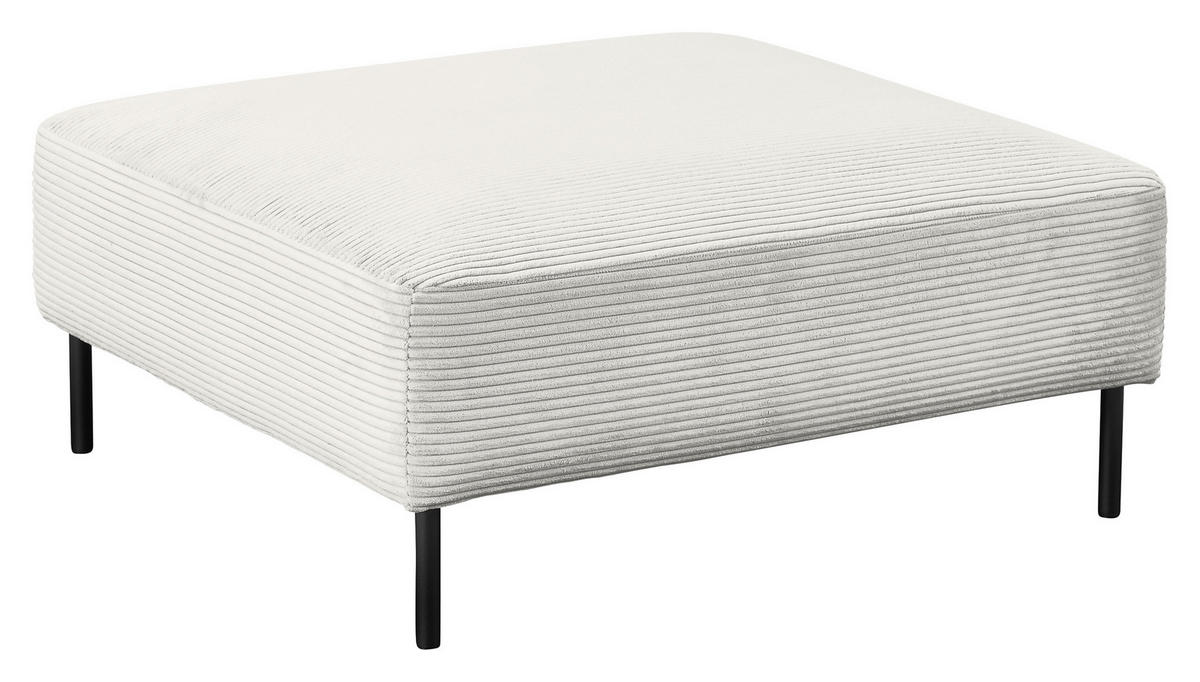 HOCKER in Textil Weiss  - Weiss/Schwarz, Design, Textil/Metall (100/41/100cm) - Johann Jakob